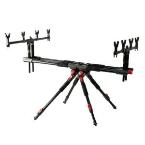Skládací Rod Pod P19 pro 4 pruty, Hliníkový stojan 6 kg, 103–163 cm - Černý